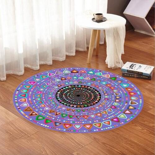Mandala Flower Round Rugs, Carpets For Living Room, Bedroom Non-slip Floor Mat bohemian Style Mandala Soft Bath Mat,DS427