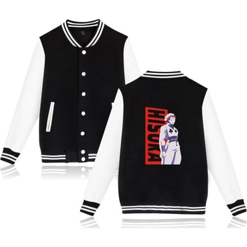 Hunter X Hunter Japan Anime Hisoka Baseball Jacket Coat Fashion Men Women Hoodie Sweatshirt Tops Long Sleeve Hoodies Jackets 4XL