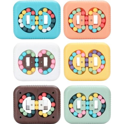 Square Disc Fingertip Gyro Ball Plate Novelty Strange Toys Children Adults Creative Double-sided Rotating Bean Stress ReliefGift