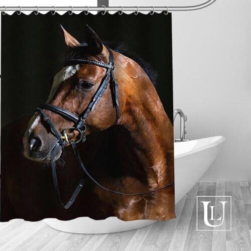 Hot Custom Horse Shower Curtains Polyester Bathroom Curtains With Hook Bath Curtain Bathroom Decor
