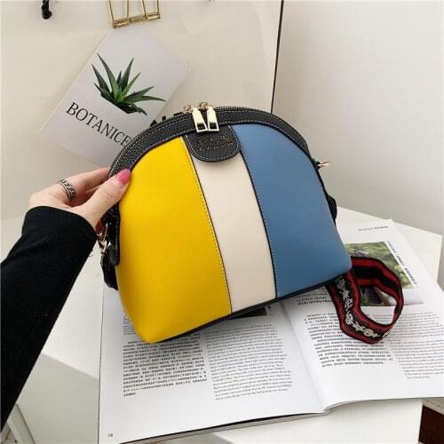 Fashion Shoulder Bag Retro Casual Women crossbody bags Female designer Leather Bowling Patchwork cheap bags 2021 womens brand