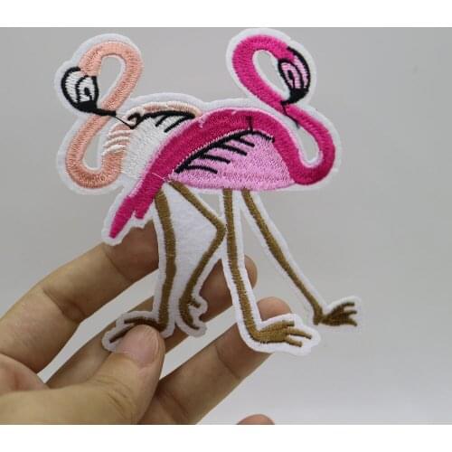 Fashion butterfly flamingo embroidery Patches for clothing DIY colorful iron on parches applique for clothes