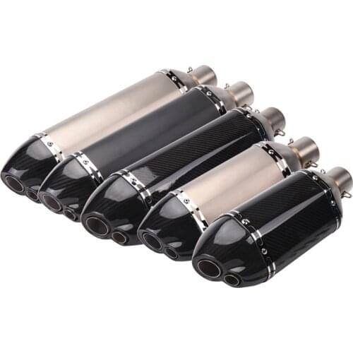 Inlet 51mm Motorcycle Exhaust Muffler End Pipe Carbon Fiber Motorbike Pitbike Scooters Universal Slip On Escape Moto