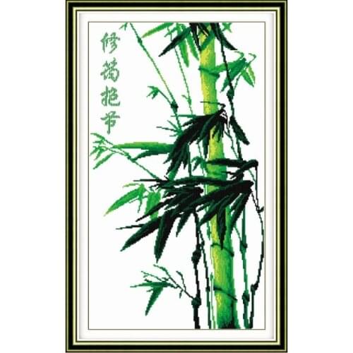 Bamboo cross stitch kit 18ct 14ct 11ct count printed canvas stitching embroidery DIY handmade needlework