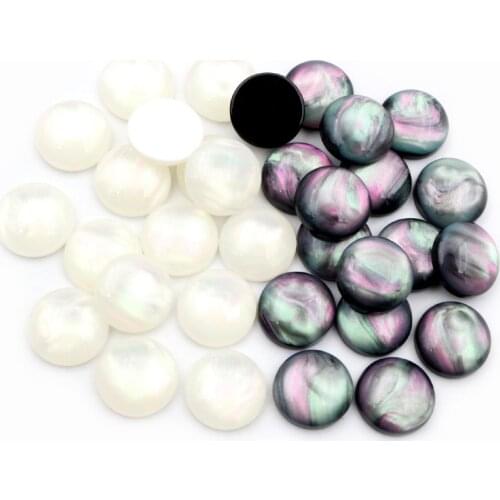New Fashion 40pcs 12mm Black Color Flat back Resin Cabochons Cameo G6-30