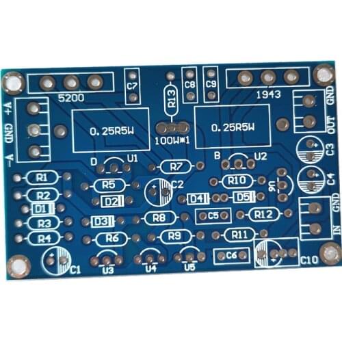 1 piece 2SC5200+2SA1943 Mono Channel 100W HIFI Audio Amplifier Board PCB Does not contain any components