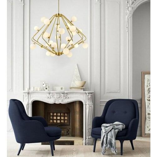 Nordic Italian art villa living room dining room designer cage bubble ball soft decoration room chandelier