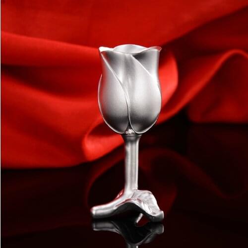 Sterling silver wine glass 999 pure silver white wine glass home silver wine set handmade silverware small wine glass