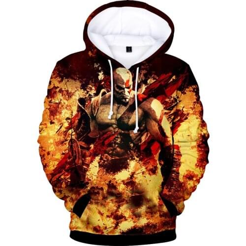 God Of War Printed 3D Cool Spring Autumn Hoodies Male Female Anime Sweatshirt Personality Casual Harajuku Hip Hop Pullover