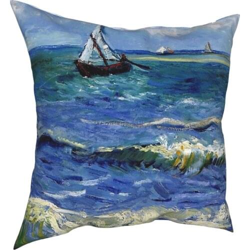 Vincent Van Gogh Pillowcase Decoration Art Flowers Painting Cushion Cover Throw Pillow for Car Polyester Double-sided Printing