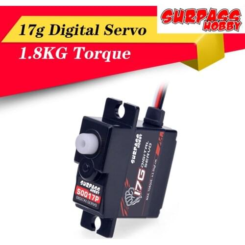 High Quality SURPASS Hobby S0017P 17g Plastic Gear 1.8KG Digital Servo for RC Fixed-Wing Airplane Robot Car Boat Duct Plane