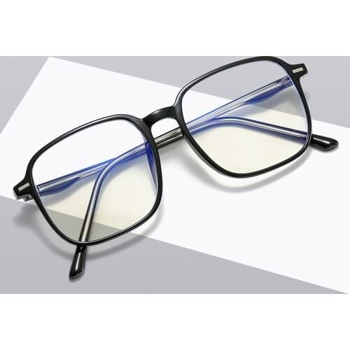 Oversized Rectangle Anti-Blue Light Glasses For Women Rice nail Square Computer Gaming Eyeglasses PC Frame Eyewear Vision Care