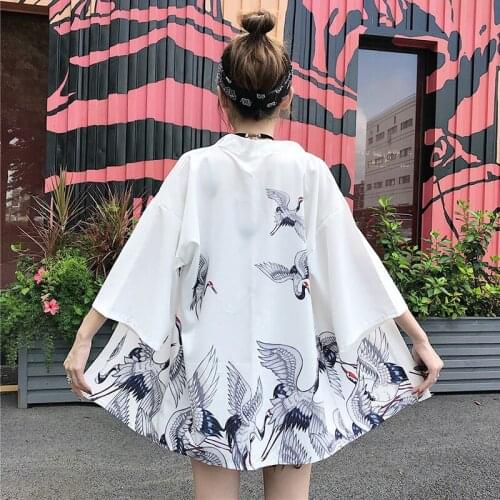 Japanese Style Womens Flare Sleeve Cardigan Sunscreen Coat Long Sleeve Trench Sweet Haori Fairy Kei Japan Kimono Summer