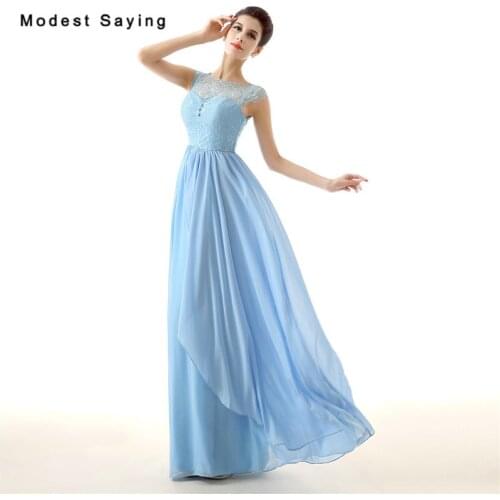 Elegant Blue A-Line Cap Sleeve Lace Evening Dresses 2017 Formal Women Engagement Long Party Prom Gowns vestido longo de festa