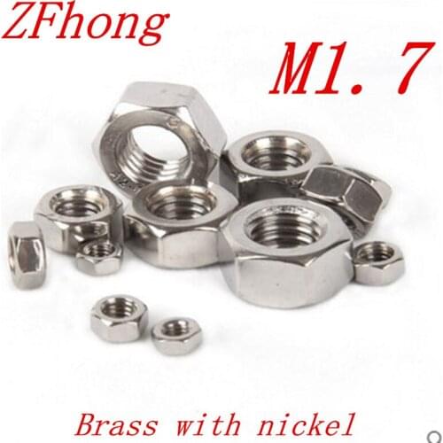 1000pcs/lot brass wiht nickel m1.7 hex nut