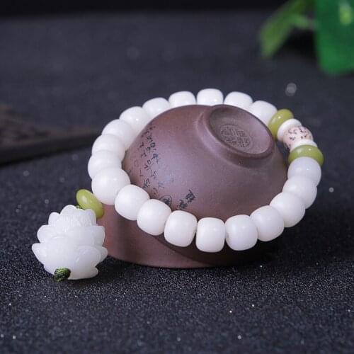 108 White Jade Bodhi Roots Bracelet Womens Lotus Leaf Multi-layer Beads Fashion Bracelet Buddha Charm Yoga Necklace Dropshipping