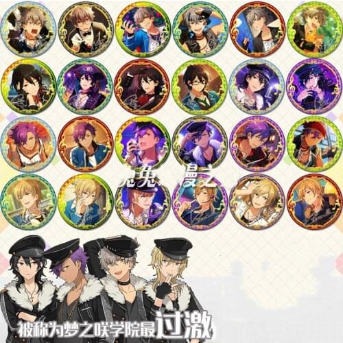 24styles 58MM Anime Badge Ensemble Stars Knights Sena Lzumi/Sakuna Ritsu/Tsukinaga Lgo BADGE BROOCH Badges Pins Backpack