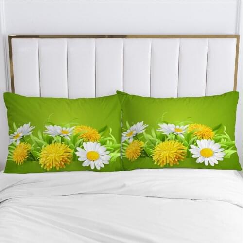 3D Pillow cover Pillow case Luxury Bedding Pillowcase Pillowcovers decorative 50x70 50x75 Customizable size Sun Flower green