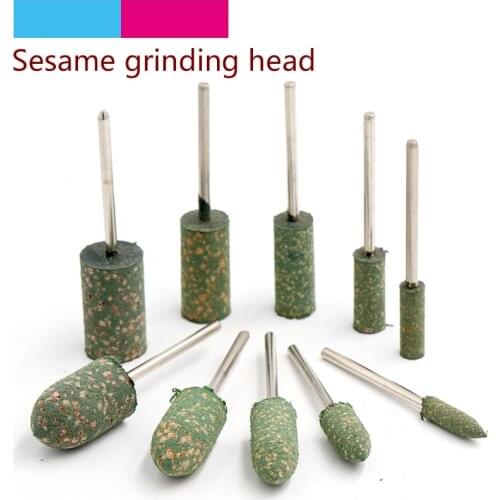 5pcs Sesame Shaft Mounted Rubber with Abrasive Grinding Head Polishing Buffing Wheel Electric Grinder For Dremel Rotary Tools