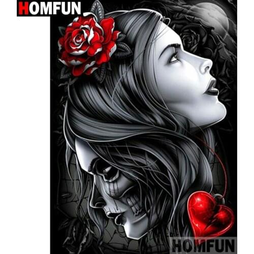 HOMFUN Full Square/Round Drill 5D DIY Diamond Painting "Beauty flower" Embroidery Cross Stitch 5D Home Decor A00752