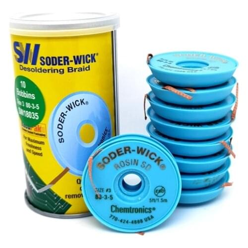 Anti-static De-soldering Braid Wick USA SW Original Chemtronics SOLDER WICK Solder Remove Belt