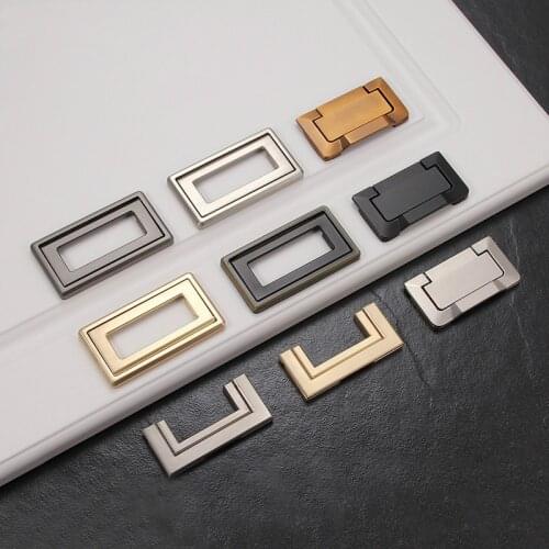 Zinc Alloy Tatami Hidden Wardrobe Handles Cupboard Pulls Black Drawer Knobs Furniture Handle Cabinet Knobs Handles