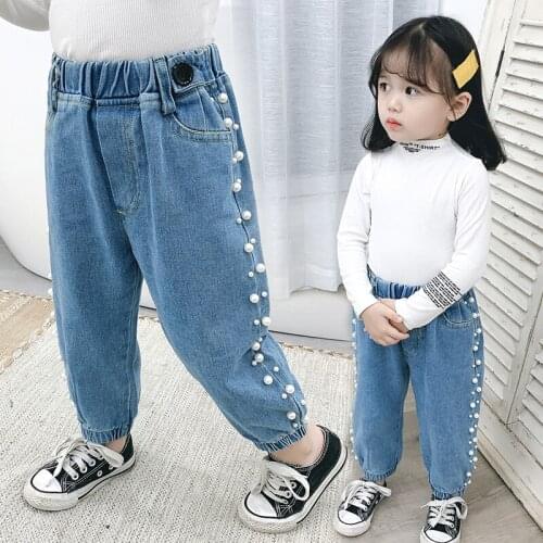 Childrens Clothes Girls Autumn Cotton Pants Kids Casual Jeans Leggings Blue Color Female Child Star Hole Trousers Pencil pants