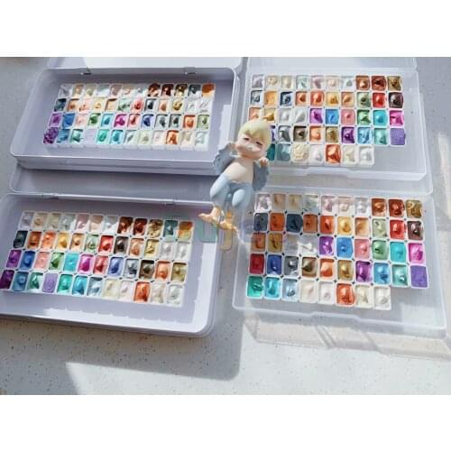 DS)Daniel Smith Pearlescent Watercolor Pigment Portable Subpacking, Artist Solid Watercolor Travel Set for Sketching Outside