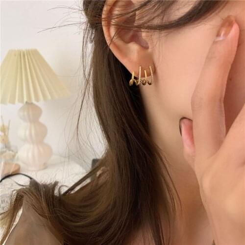 Miuoxion Retro Geometric Zircon Multi-Turn Earrings Personality Jewelry For Women Feature Namour Charm Gift All Seasons