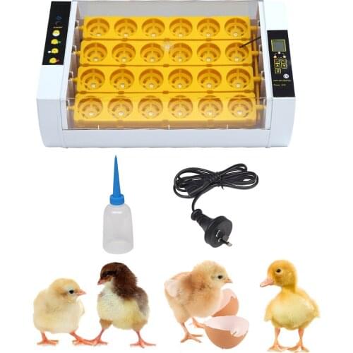 Digital Egg Incubator 24 Egg Fully Automatic Poultry Incubators LED Light Injector US Plug Automatic Brooder Farm Chick Hatchery