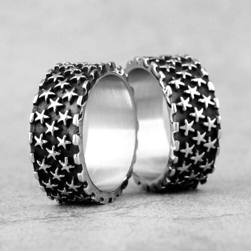 Starry Night Star Simple Stainless Steel Women Mens Rings for Couple Lovers Girl Boyfriend Jewelry Creativity Gift Wholesale