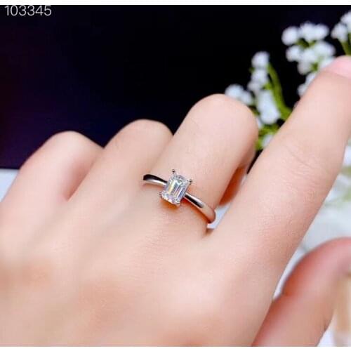 2020 square crackling moissanite gemstone ring for women jewelry engagement ring for wedding real 925 silver ring birthday gift