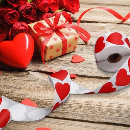Heart Shape Of Red Stickers Seal Iabels 500 Labels Stickers Scrapbooking For Package And Wedding Decoration Stationery Sticker