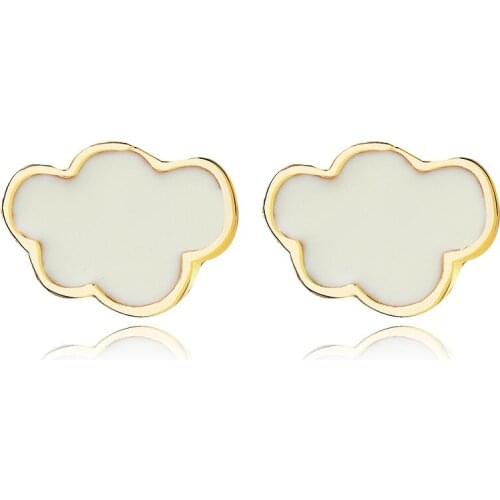 Trendy Cloud Small Earrings Creative Sweet Dripping White Earrings For Women Jewelry Korean Fashion Birthday Gift Wholesale