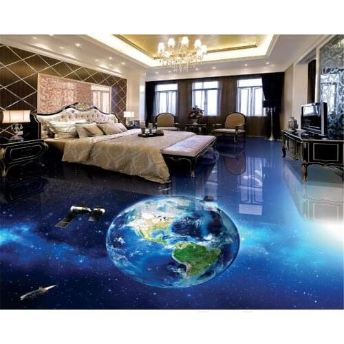 Beibehang Custom wallpaper cosmic galactic globe spacecraft 3D bathroom living room self-adhesive photo wallpaper 3d flooring
