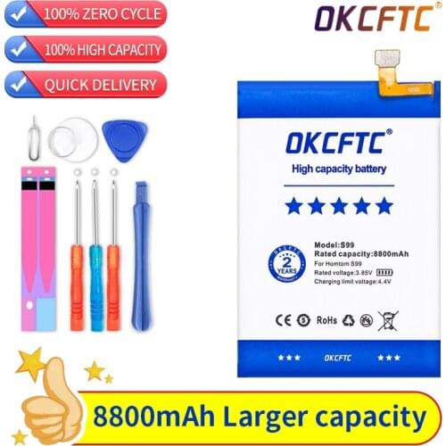 OKCFTC Original 8800mAh S99 Battery For Homtom S99 Mobile Phone In Stock Latest Production High Quality Battery+Tracking Number