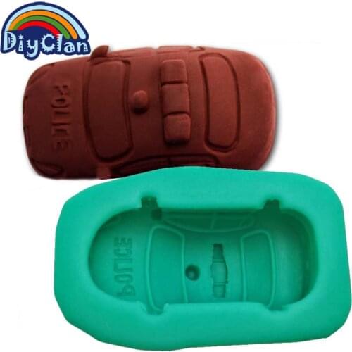 PoliceCar Handmade Soap Silicone Mold Cake Decorative Car Moulding 3D Style Soap Salt Sculpture Candle Resin Aroma Form S0008XC