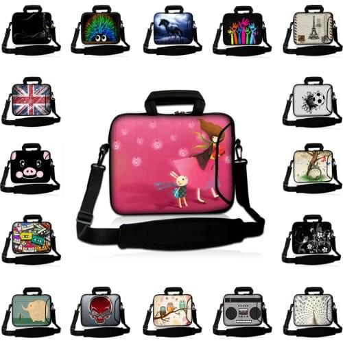 Ordinateurs Portables Bag Messenger Handle 10/12/13/14/15/17/13.3/11.6/14.1 Inch Notebook Briefcase W Shoulder Strap Carry Case