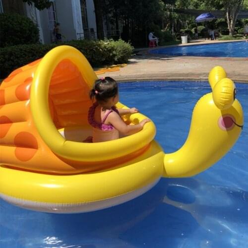 Portable Infant Inflatable Snail Bath Pool with Sun Shade Baby Backyard Swimming Pool Floats Summer Baby Water Toys Two Use
