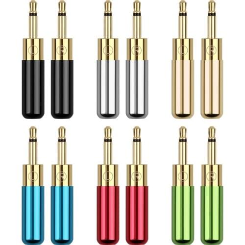 QYFANG 2.5mm Earphone Plug Mini Audio Jack Gold Plated Copper Solder Wire Connector Mono Headset Adapter For HD700 HE400i HE1000