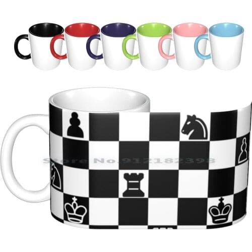 Chess Ceramic Mugs Coffee Cups Milk Tea Mug Chess Board Chess Play Pieces Awesome Harmony Fantasy Decorative Simply Magic
