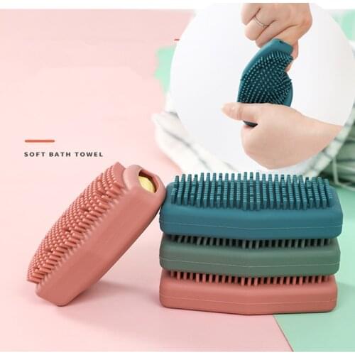Bath Brush Silicone Rubbing Massage Bubble Brush Scrubber Massage Shower Double Sided Body Brush Soft Quick Cleaning Tool