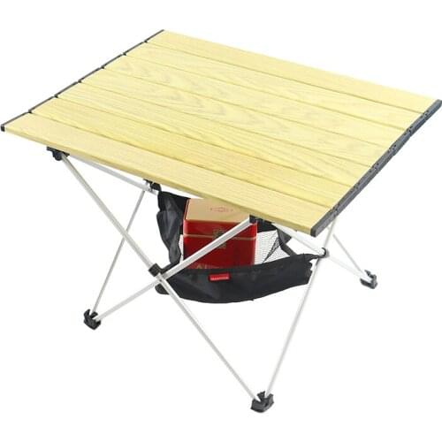 Ultralight Camping Aluminum Folding Table Compact Roll Up with Carry Bag for Camping