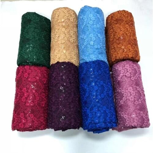 High Quality French Mesh Tulle Lace Nigerian Net Lace Fabric African Sequins Lace Fabric With Sequins for Evening Party