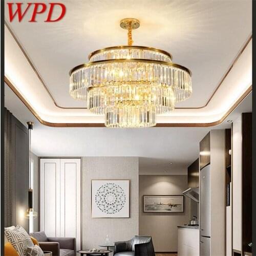 WPD Chandelier Gold Luxury Pendant Lamp Postmodern LED Lighting Fixture for Home Living Dining Room
