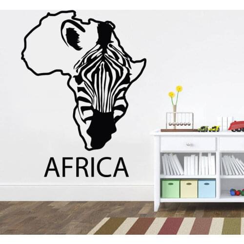YOYOYU Vinyl Art Wall Sticker For Salon zebra Africa Map Removeable Decal Bedroom Living room Salon Home Decorative ZX434