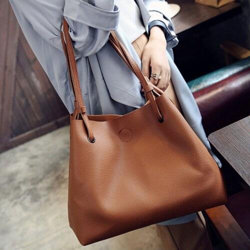 Women Pu Leather Shoulder Messenger Bag Tote Purse Handbag Crossbody Satchel Solid Color Fashion Simplicity 2020 Hot Sale Wild