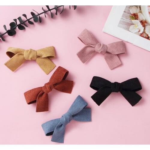 Winter Nylon Bows Hair Clip Headband Hand Tied Bow Nylon Headbands Baby Shower Gifts Girls Hair Accessories 8 Colors
