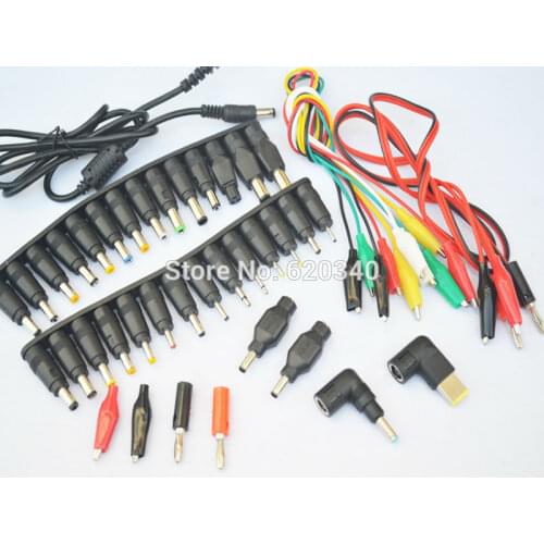 1 Set /41pcs New Universal AC DC Jack Charger Connector Plug for Laptop /Notebook AC DC Power Adapter with Cable Free Shipping