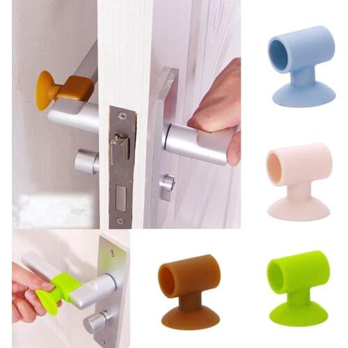 1pc Door Handle Silicone Anticollision Sucker Home Door Protecting Pad Mute Silencer Suction Door Stops Mats